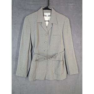 Gruppo Americano Blazer Women's Size 8 Gray Black Belted Vintage